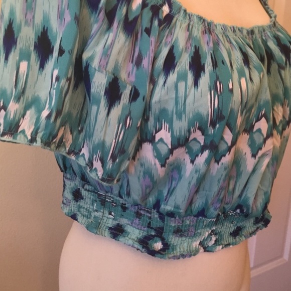 Blue tie dye crop top - Picture 3 of 4